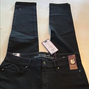 Gloria Vanderbilt hidden comfort, curvy, skinny leg mid rise, black jeans 14S